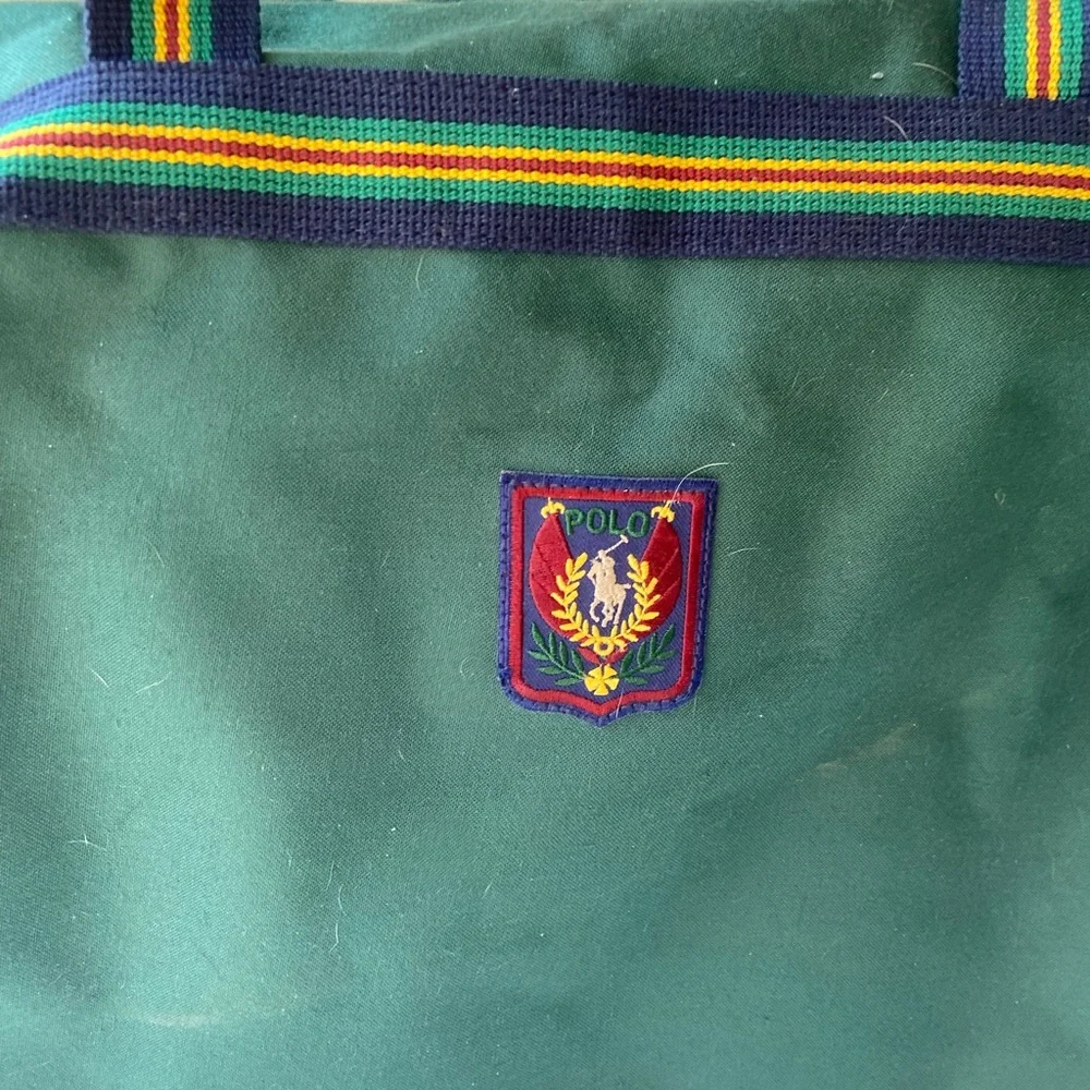 Vintage POLO Ralph Lauren Green Canvas Travel Bag